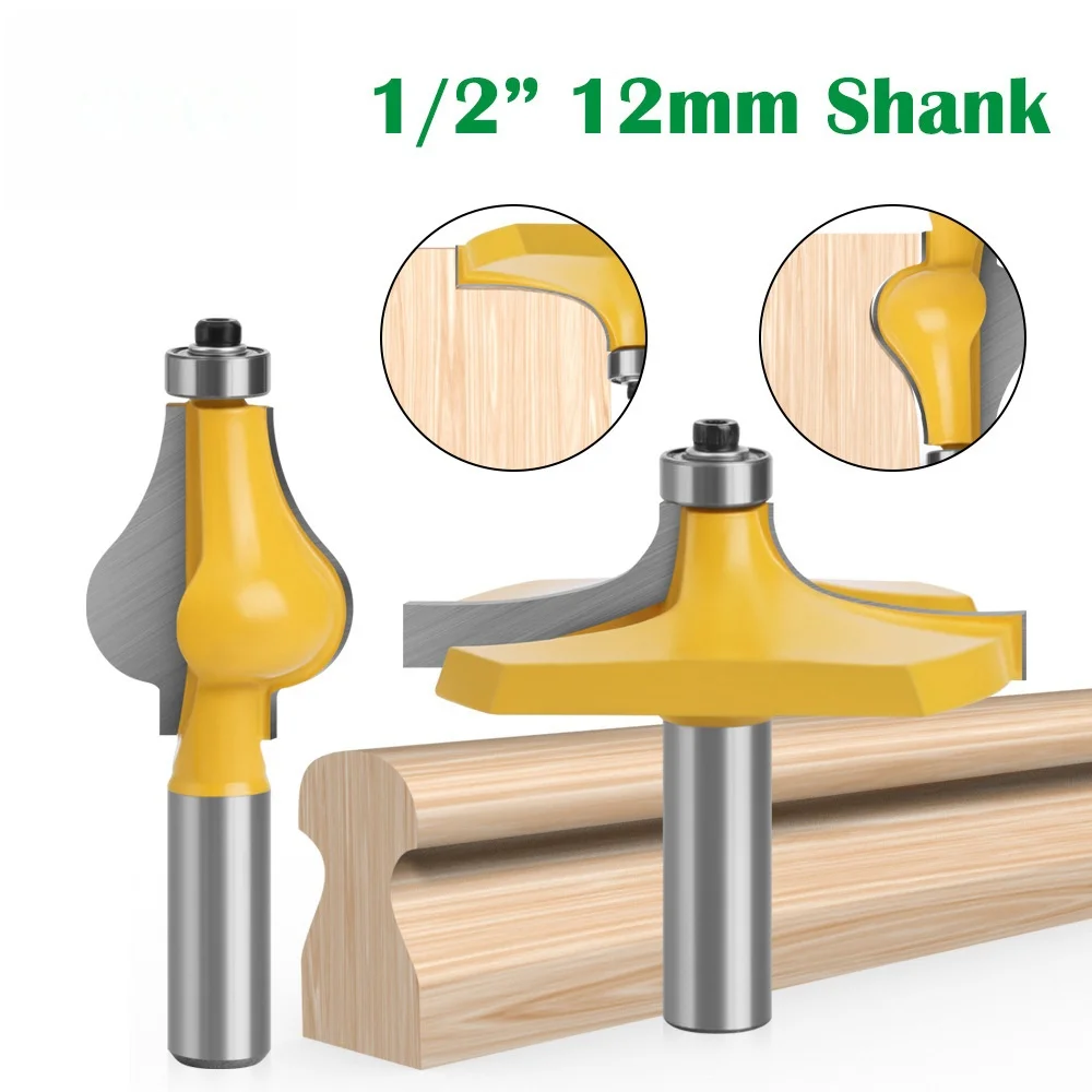 2pcs 1/2 Handle 12mm Handle 8mm Handle Banisters Milling Cutter Hard Alloy Electric Wood Milling Machine Milling Cutter Blade