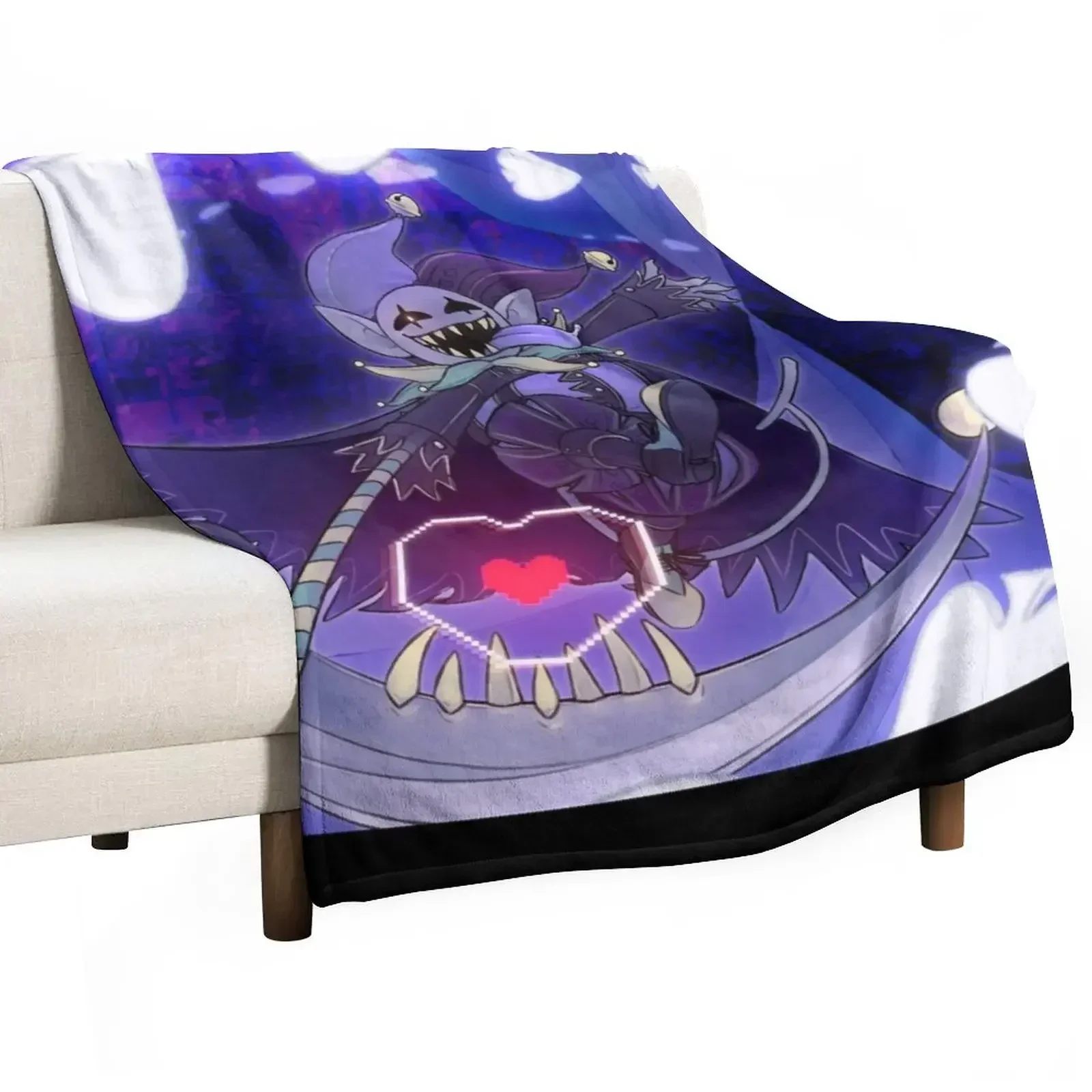 Deltarune - Jevil Throw Blanket Shaggy for winter Beach Blankets