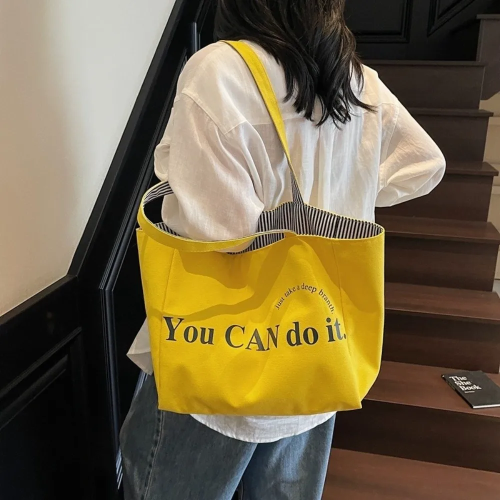 Fashion Double-Sided Tote Bag Large Capacity Versatile Shoulder Bag Durable Message Bag Daily Use