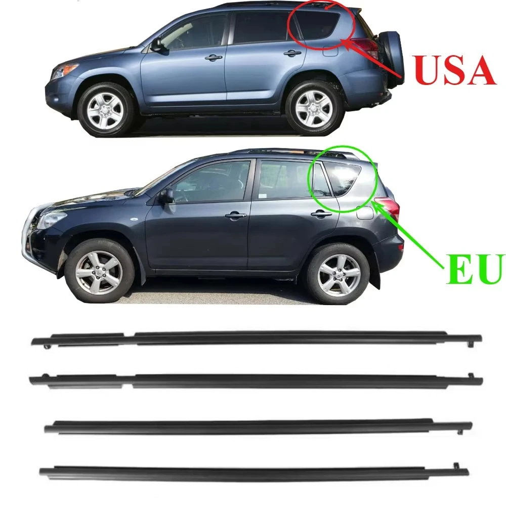 4 шт. США или ЕС окна резиновая снаружи для Toyota RAV4 2009-2012 75720-0R020 стеклянная защитная уплотнительная лента для RAV-4 Glass XA30