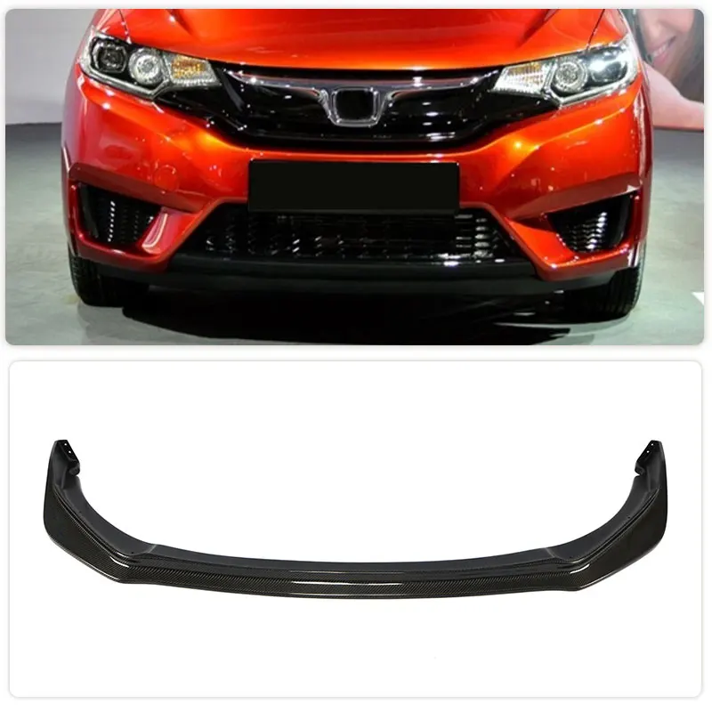 Carbon Fiber Front Bumper Lip Spoiler for Honda Jazz Fit GK5 2014-2017 Car Front Bumper Lip Chin Apron Splitters Body Kit