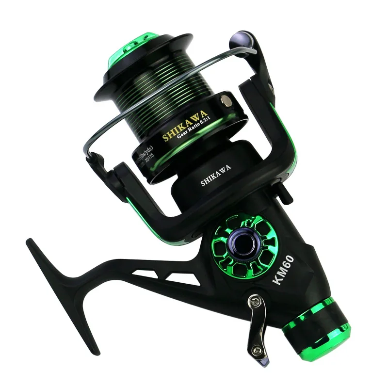 Double Drag Fishing Spinning Reel Tackles Ball Bearings Front and Rear Brake Rocker Arm Fishing Reel 10+1BB 15KG Drag