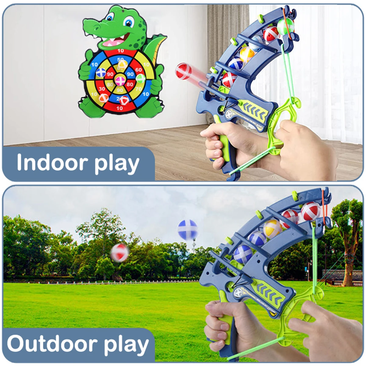 Montessori Throw Slingshot Target Sticky Ball Toys Sports Games Sticky Ball Dart Board Game Educational Kids Outdoor Toys Gifts