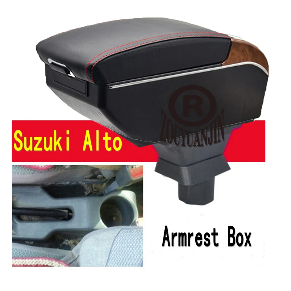 

For Suzuki Alto Armrest Box Elbow Rest Center Console Storage with Phone Charging USB Interface Cup Holder