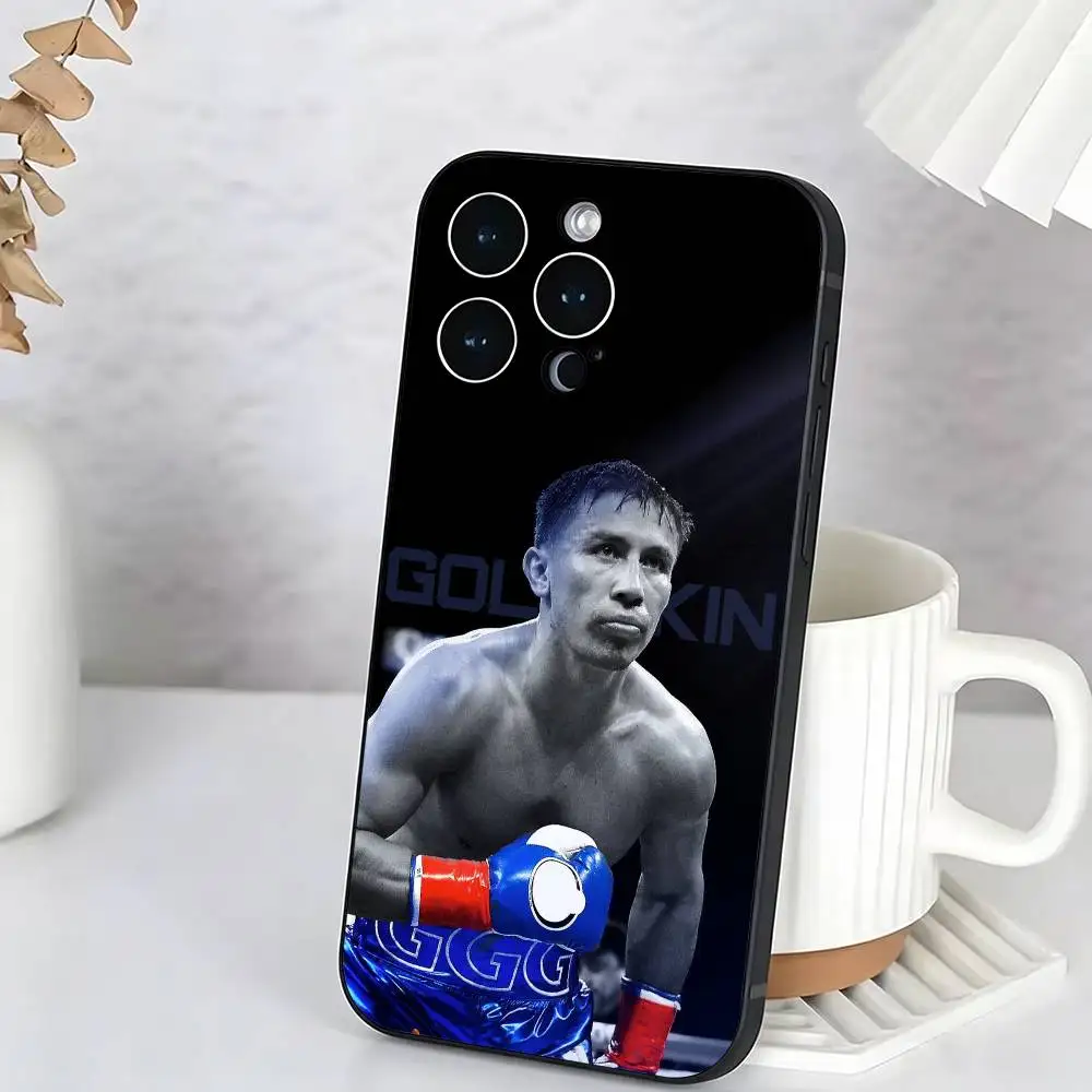 Стильный чехол для телефона с изображением Геннадия Головкина iPhone 17 16 15 14 13 12 11 Plus Pro Max XS мягкий черный