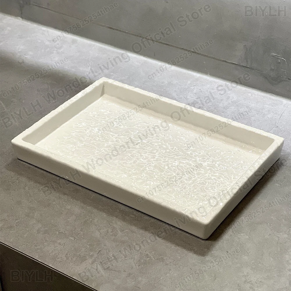 Light Luxury Ceramic Bathroom Storage Tray Toilet Tray Bathroom Cosmetics Toilet Aromatherapy Storage Tray Home Decoration Gift