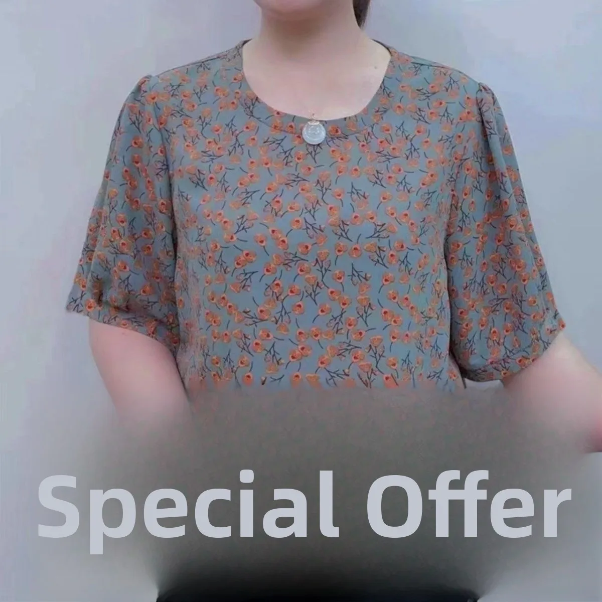High-End Women's Short Sleeve T-Shirt Summer Anti-Aging Belly Covering Casual Loose Fit Polyester Fabric Trendy Top
