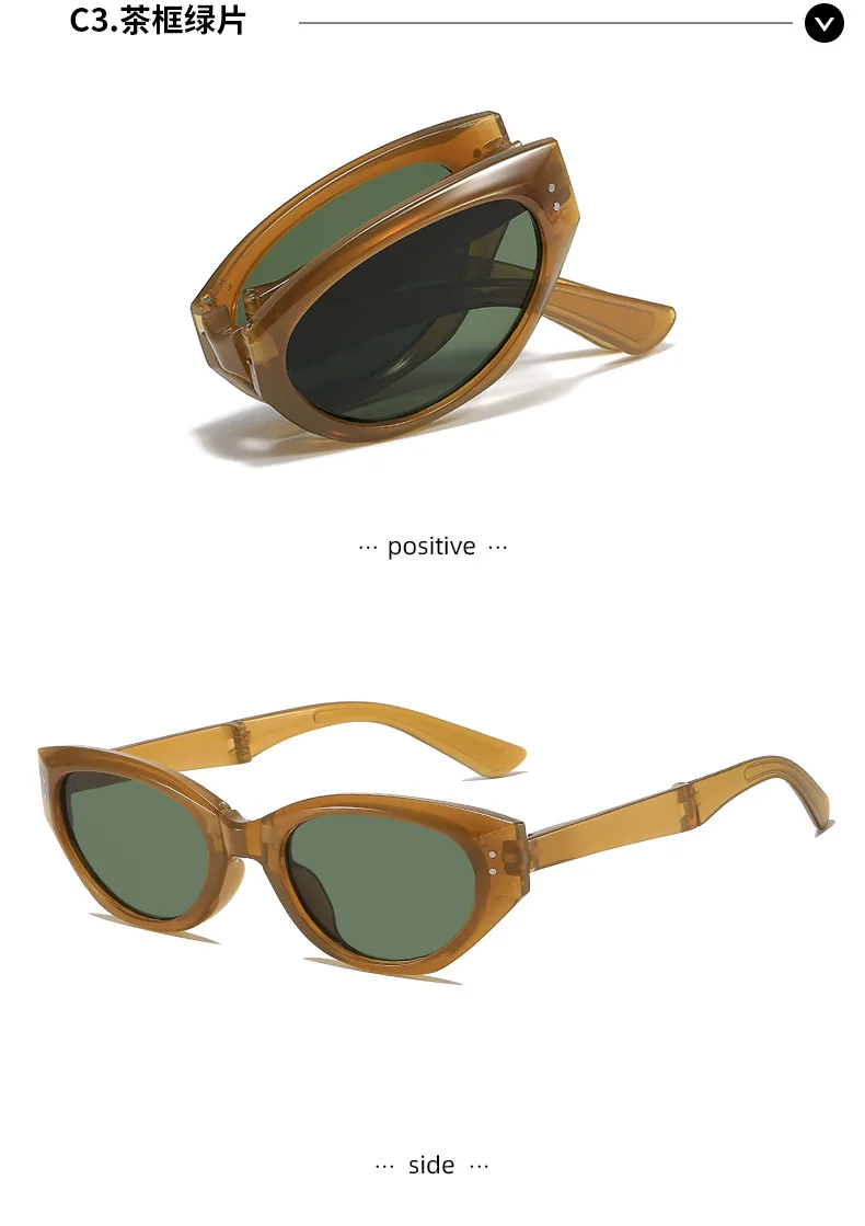 Neue Ankunft Rund Sonnenbrille Frauen Männer Klapp Sonnenbrille Weibliche Oval Brillen Gläser Männlich Weiblich Brillen – Detail 8