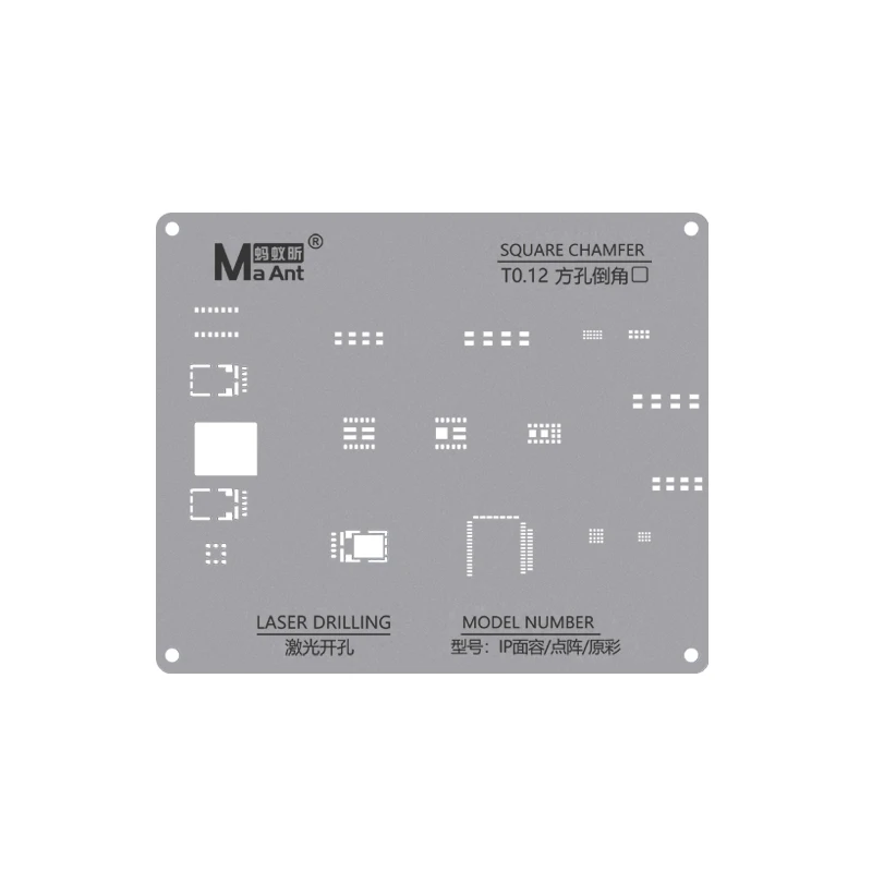 Hoge Temperatuur Weerstand Dot Matrix Reparatie Armatuur Gezicht Id Bga Reballing Stencil Voor Iphone X-15 Serie Tin Plant Platform