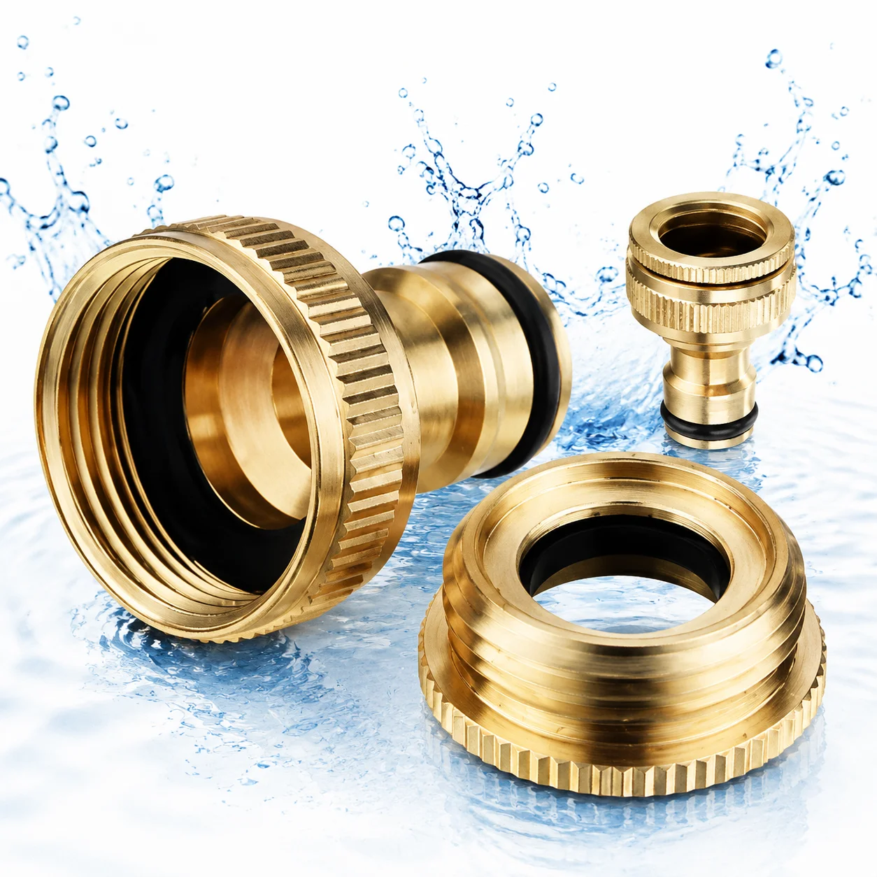 3/4 1/2 Inch Brass Garden Hose Fittings Threaded Water Pipe Connector Adapter High Pressure Washer Irrigation Watering Tool