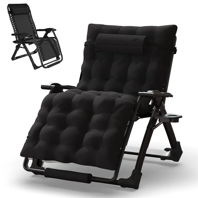 Zero Gravity Lounge Removable Cushion Tray Indoor Outdoor Ergonomic Patio Folding Reclining Chair Recliner