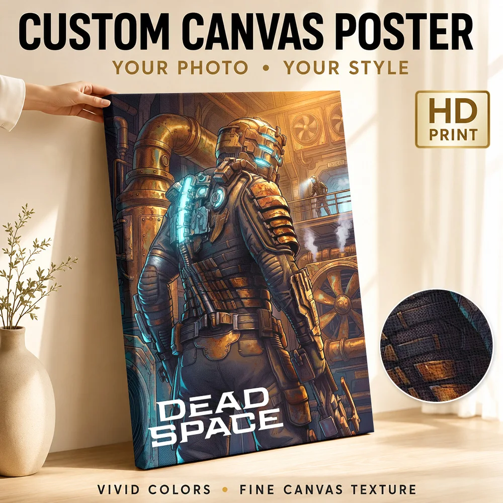 Dead Space Isaac Clarke in Industrial Setting Canvas Poster Customized Gaming Anime Wall Paintings Decoration for Teen Bedroom