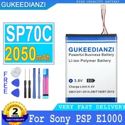 2050mAh GUKEEDIANZI wymienna bateria SP70C dla Sony PSP E1000 E1002 E1004 E1008, puls bezprzewodowy zestaw słuchawkowy 7.1