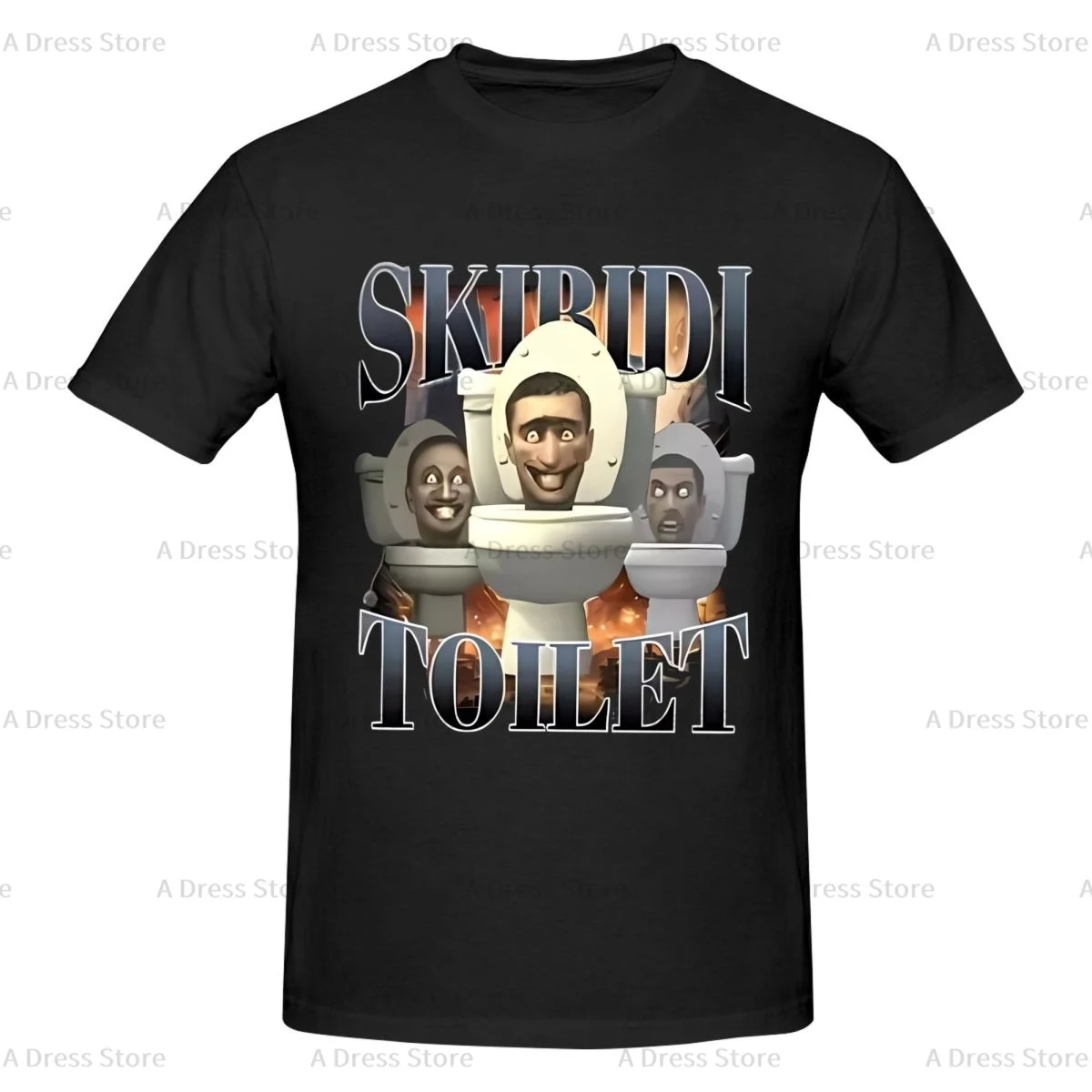 Skibidi Toilet Sigma Ohio Gyatt Men's cotton round neck Oversized T-shirt,Men's summer Vintage Casual Cotton Tee Shirt Gift