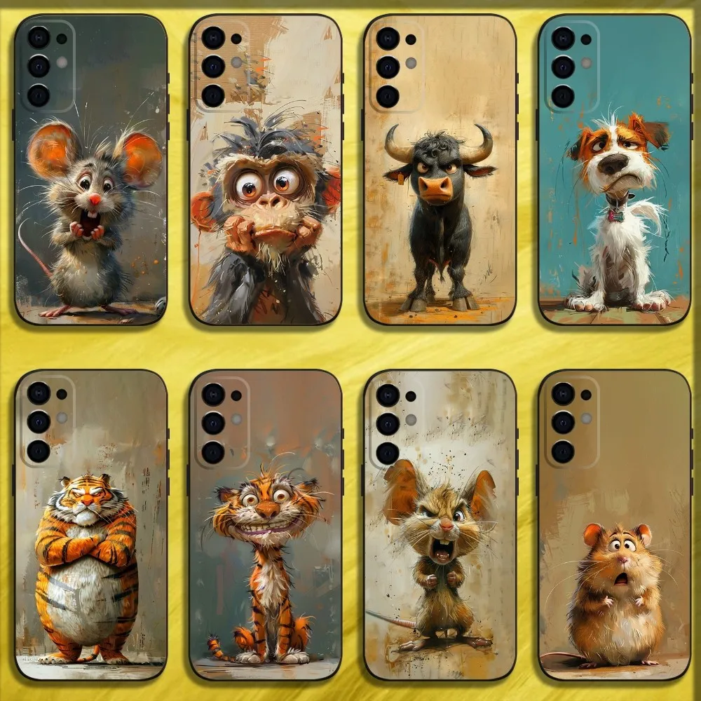 

Rat Hamster Tiger Cow Dog Monkey Phone Case For Samsung S24,S21,S22,S23,S30,Ultra,S20,Plus,Fe,Lite,Note,10,9,5G Black Soft Cover