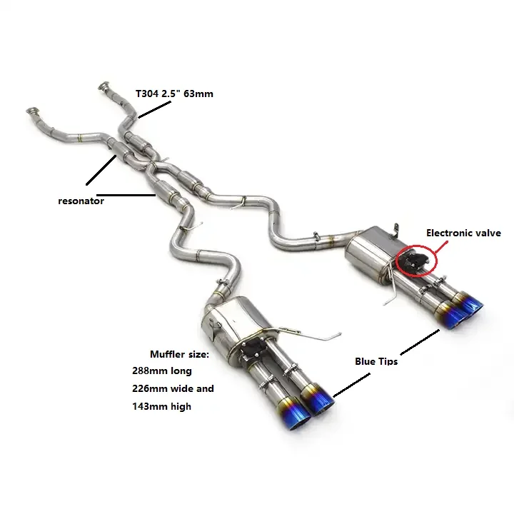 COC Performance Valved Catback Exhaust For  M3 E92 E90 E9x 4.0L 2008-2013 Sport Exhaust Muffler Pipe