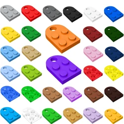 40 Colors Coupling Plate 2x3 with Rounded End Building Block Brick MOC Parts DIY Heart Key Ring Necklace Toys Gift 60pcs/Lot