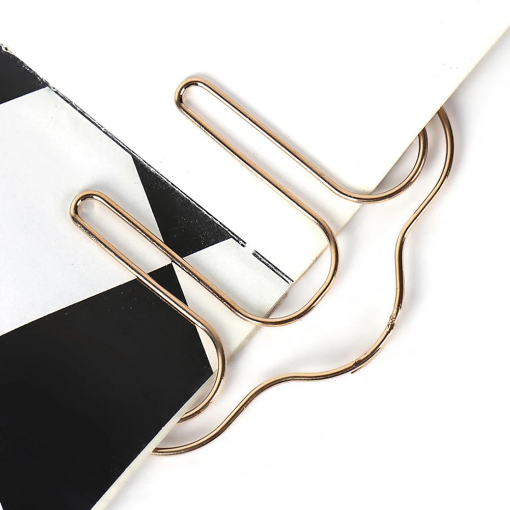 

2 Pcs Metal Clip Durable Electroplated Construction Home Office School Creative Paper Clamp Bookmark Gifts Musical