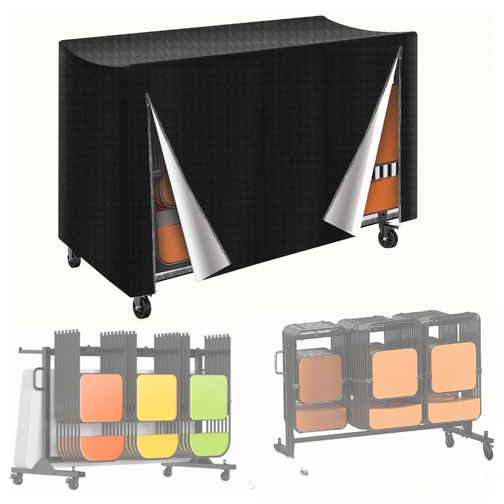 Large 186x89x107cm Folding Chair Rack Cover 420D Waterproof Oxford Cloth With Zipper Buckle For Multiple Chairs Outdoor Storage
