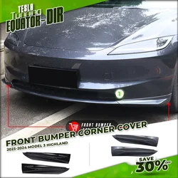 Anti Collision Bumper Corner Strips for Tesla Model 3 Highland 2024 Front Bumper Corner Protector Lip Guard Auto Accessories