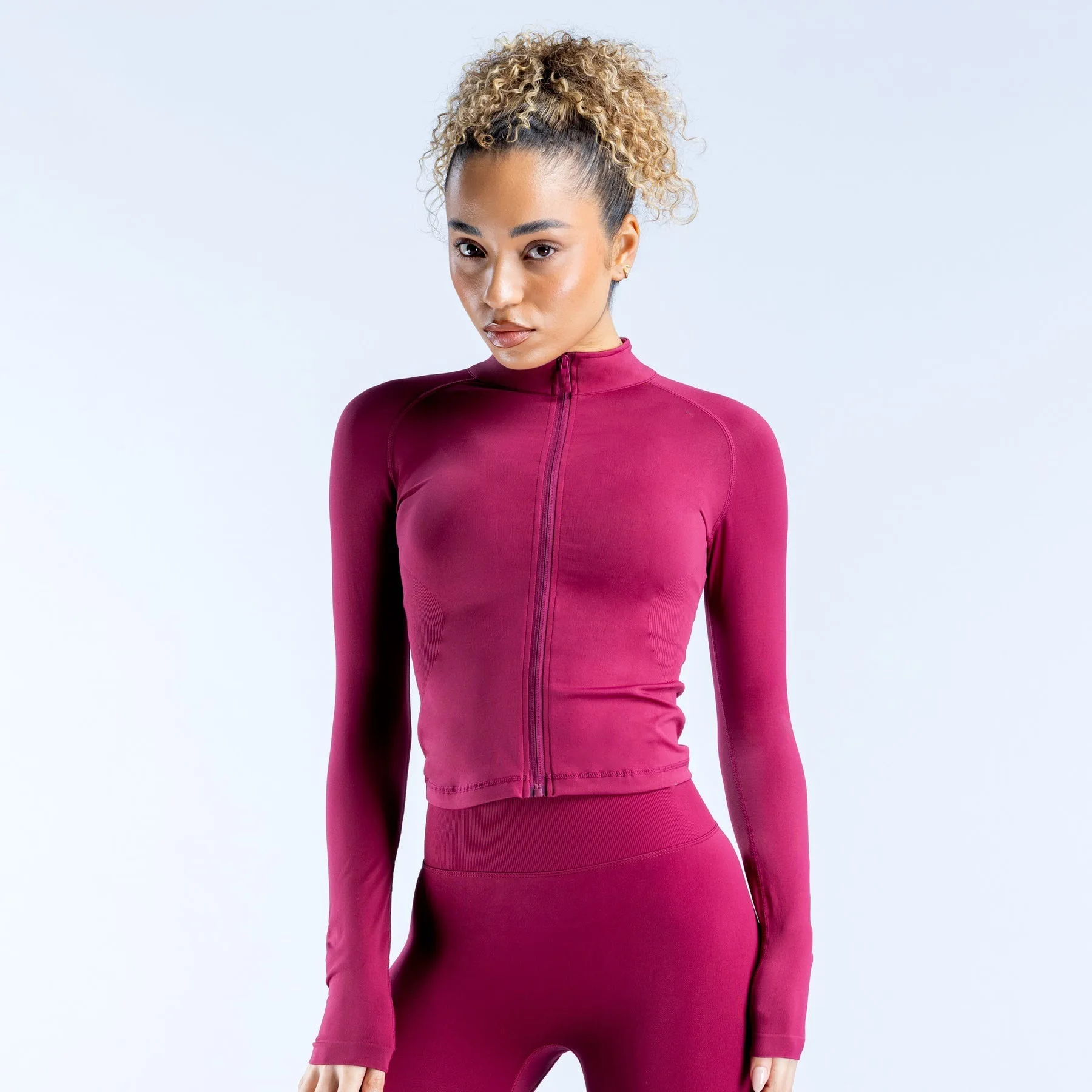 Impact Women Full Zip Yoga Top Long Sleeve Quick Dry Slim Fit Workout Top Athletic Sportswear For Gym Running Pilates view 2