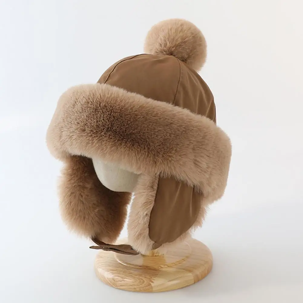 Thick Knit Hat for Kids Kids Winter Ear-flap Hat with Pom Pom Warm Trapper Hat for Boys Girls Windproof Ushanka Weather Headwear