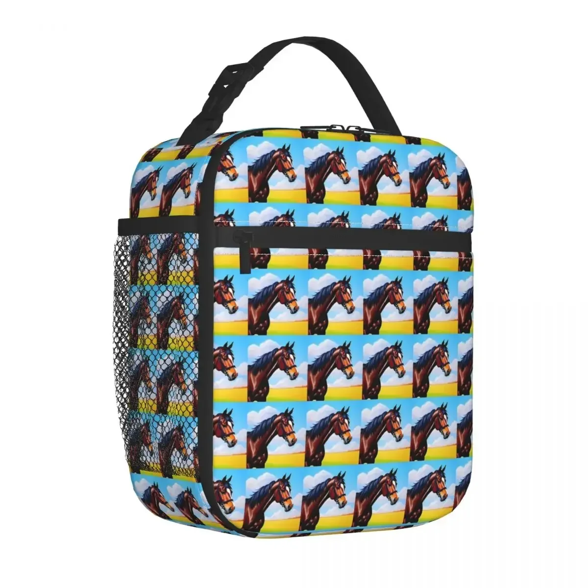 

Lunch Bag Funny Horse Lunch Box For Women Animal Print Office Cooler Bag Fashion Oxford Thermal Tote Handbags