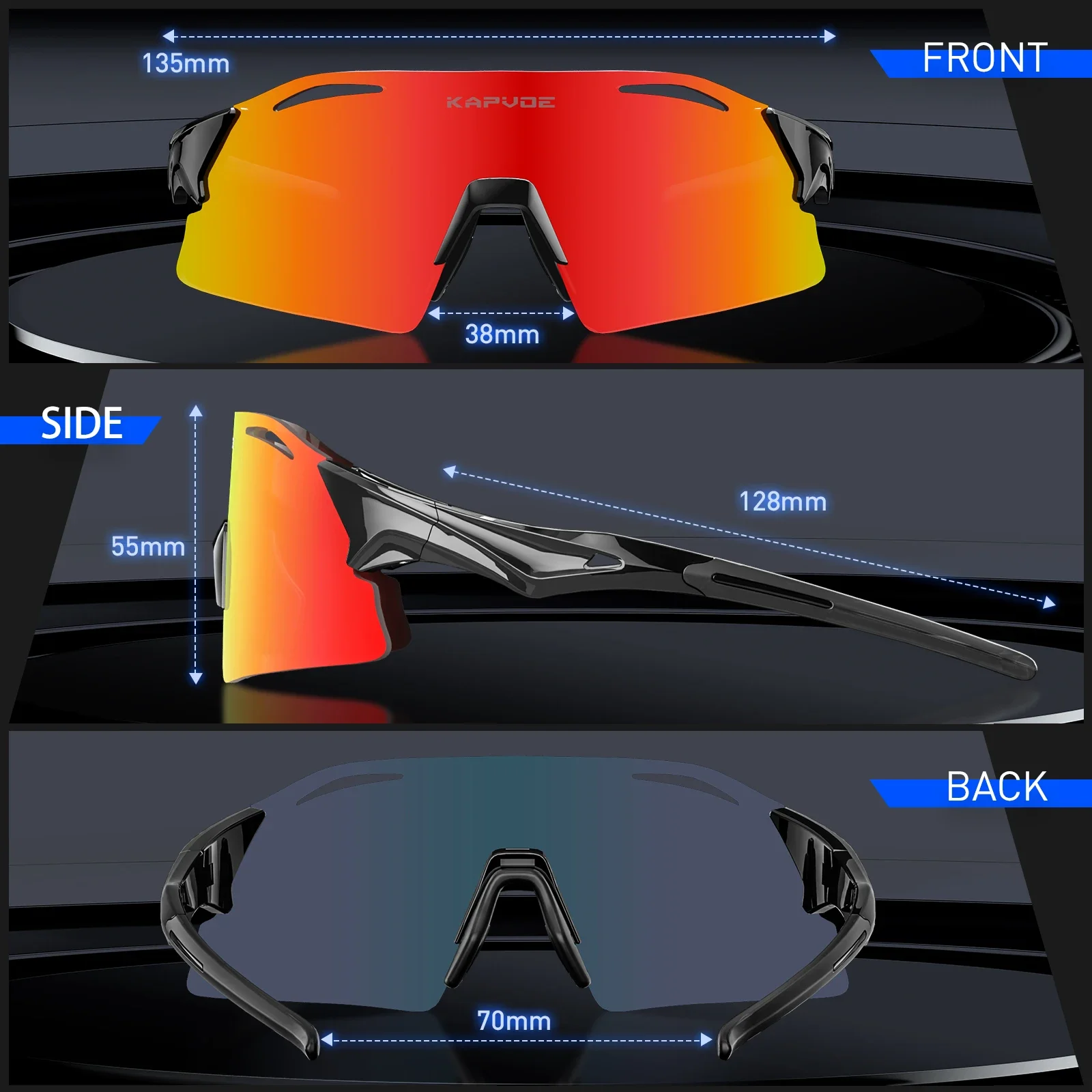 New Kapvoe New Sport Fishing Sunglasses UV400 Men Cycling Glasses MTB Bike Cycling Sunglasses Women Road Bike New Glasses