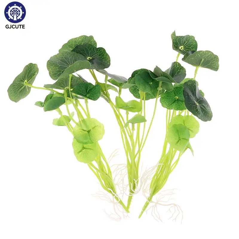 Artificial Plants Simulation Small Lotus Leaf Money Grass Fake Leaf Pond Fish Tank Ornament Hydroponic Plants DIY Vase Decor