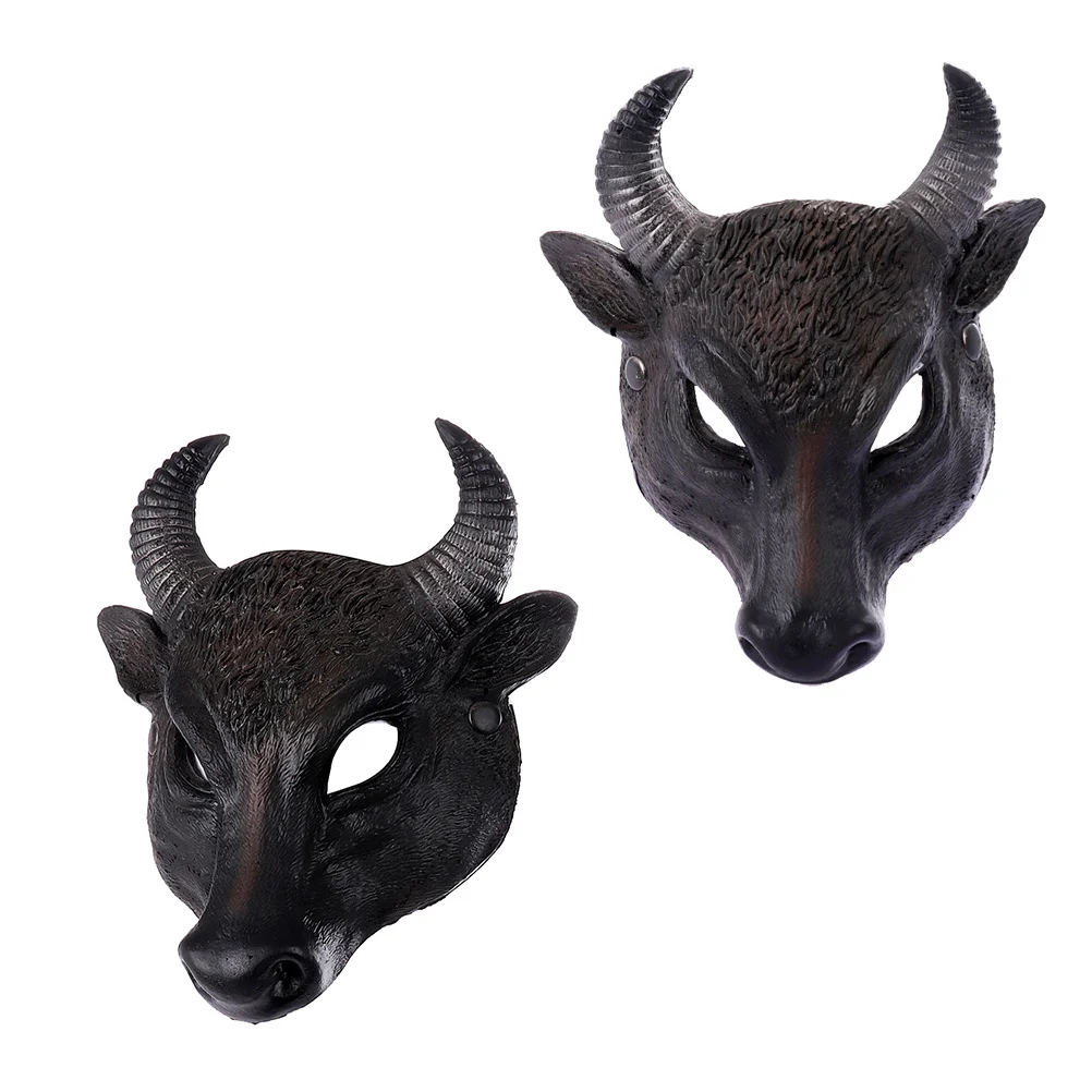 PU Ox Head Mask Realistic Vivid Look Perfect Halloween Props Durable Environmental 3D Animal Cosplay Animal Mask
