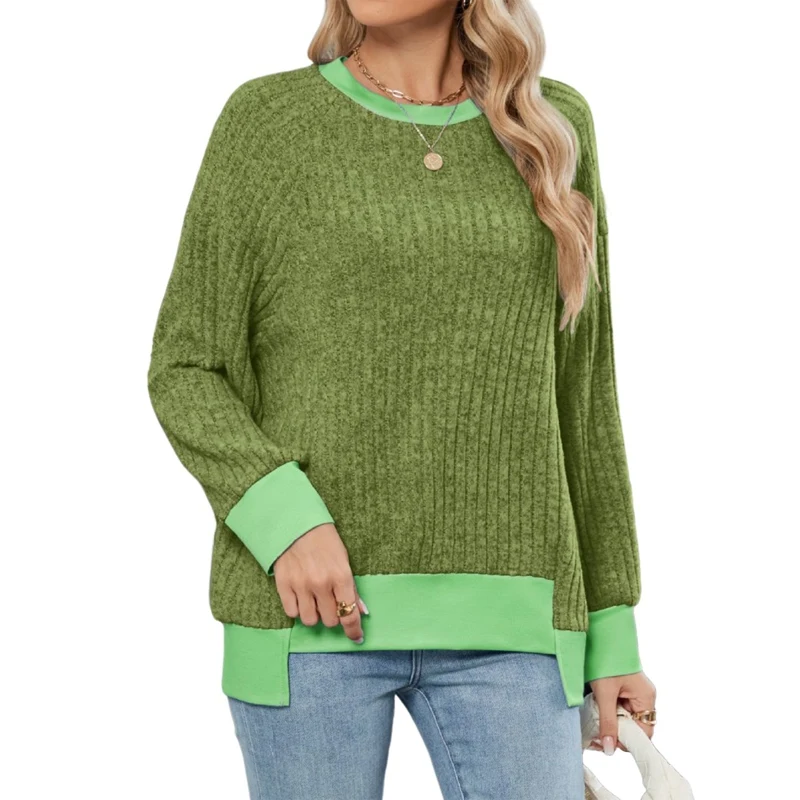 Women Top Fashion Color Block Loose Fit Knitted Fashionable High Quality New Arrival Trendy Comfortable Premium