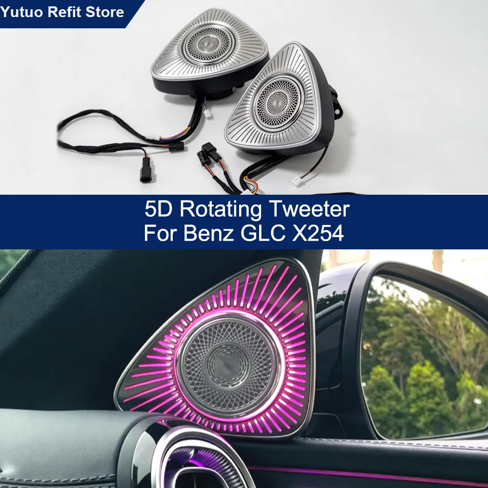 New 64 Colors 5D Rotating Tweeter For Mercedes Benz GLC X254 Plug & Play  Ambient Lighting Audio System Upgrade Screen Control