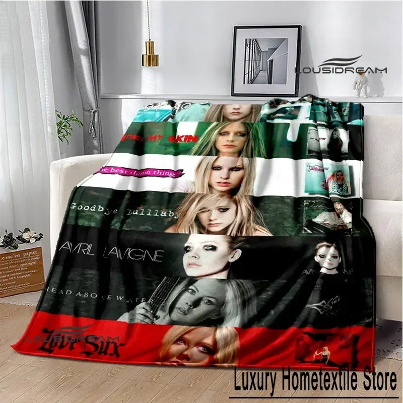 Singer AVRIL LAVIGNE Printed blanket Flannel Warm blankets Soft and comfortable blanket bed linings cubre cama Birthday Gift