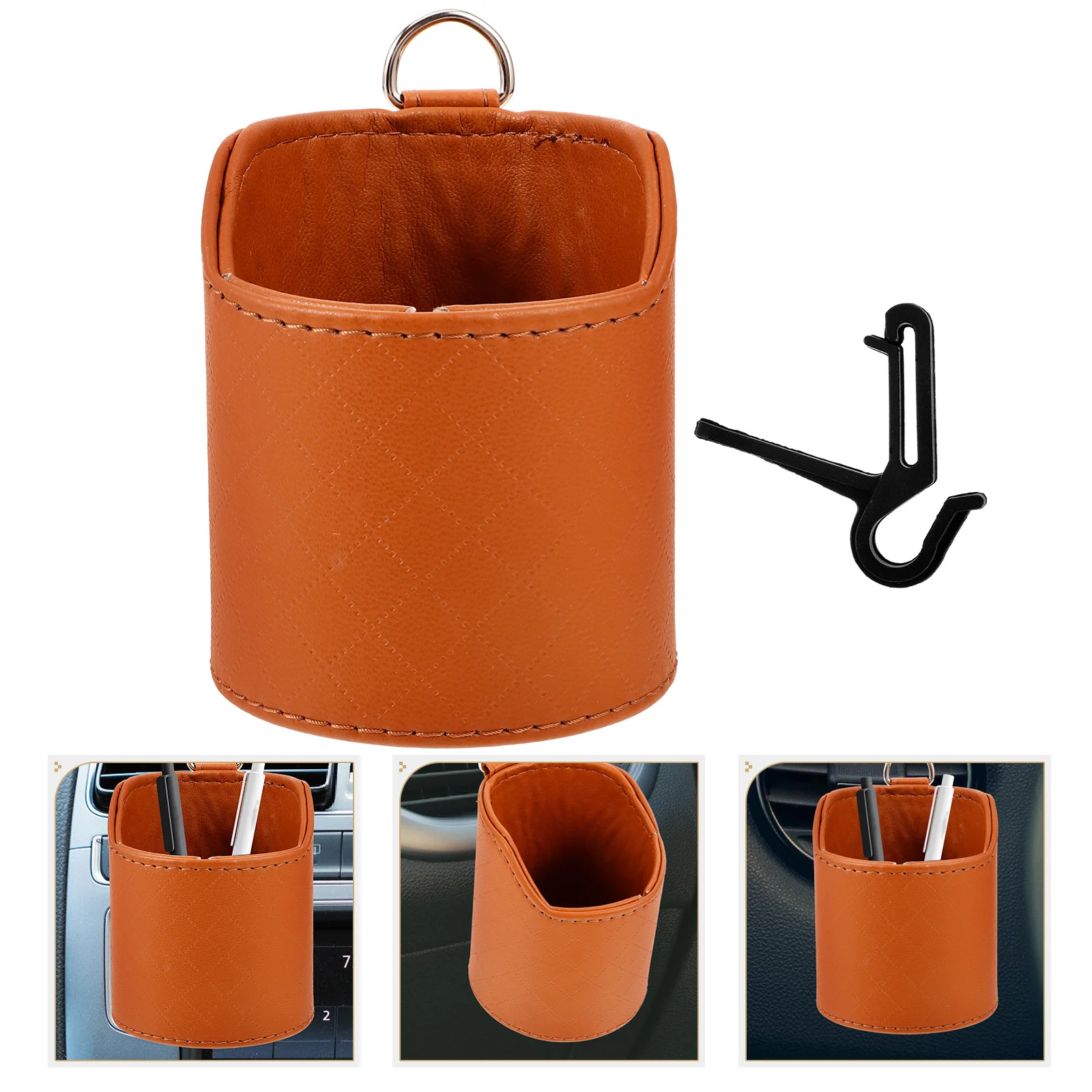 

Car Air Vent Organizer Box Pouch Storage Interior Multi-Functional Design Sturdy Faux Easy Clean Holds Small Items