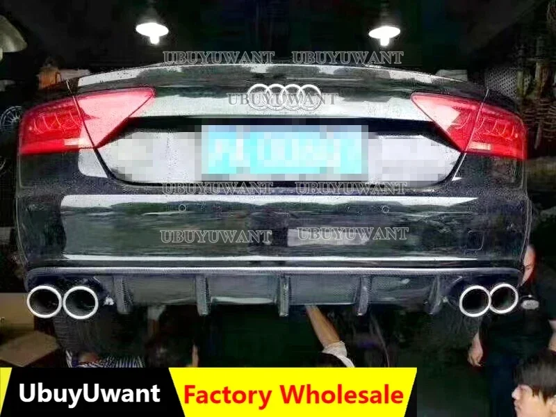 Rear Bumper Diffuser Lip Spoiler For Audi A7 S-Line Sedan 2012 2013 2014 2015 2016 2017 S - LINE Real Carbon fiber