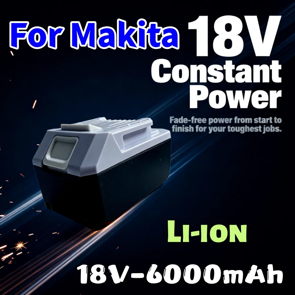

Battery for Makita 18V 6.0Ah BL1811G BL1815G BL1813G BL1820G, Li-ion Power Tool Replacement 195608-4