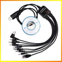 8 in 1 Multi-functions USB Programming Cable with CD Baofeng Walkie Talkie UV-5R UV-82 for Motorola TYT Kenwood Yaesu HYT Radio