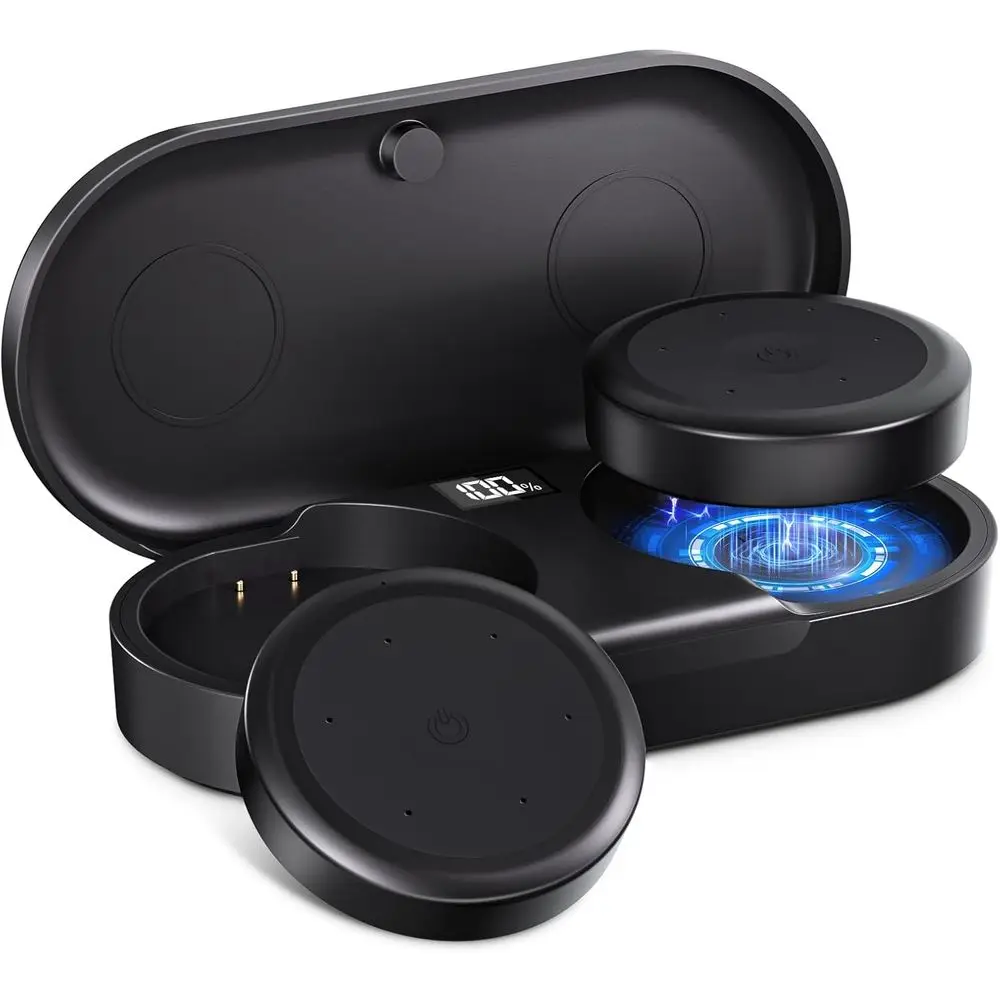 

Wireless Ski Helmet Audio System with LED Display, Charging Case, and Waterproof Controls