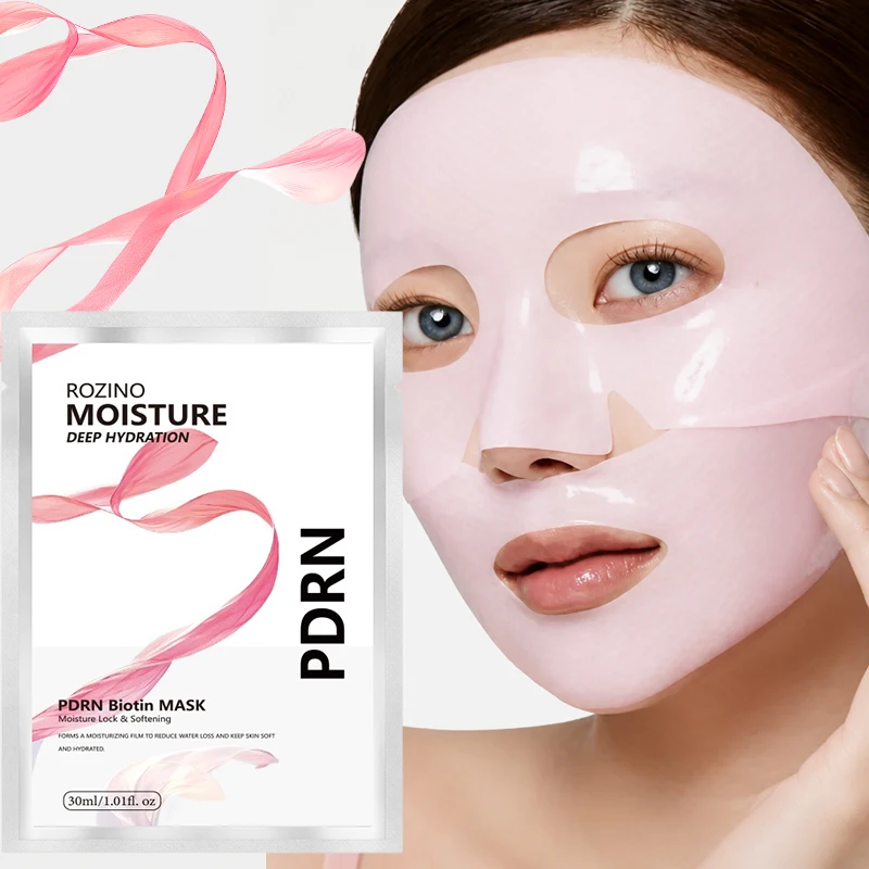Rozino Pdrn Biotin Hydrating and Moisturizing Mask Sheet Is Soft and Skin-Friendly, Tightly Adheres to the Face, and Is Breathable Without Causing Skin Suffocation. Added with Pdrn and Biotin Ingredients, It Can Replenish Skin Moisture and Maintain a Hydrated State for a Long Time. the Formula Is Gentle and the Application Experience Is Comfortable, Making It the Preferred Product for Daily Facial Care. view 2