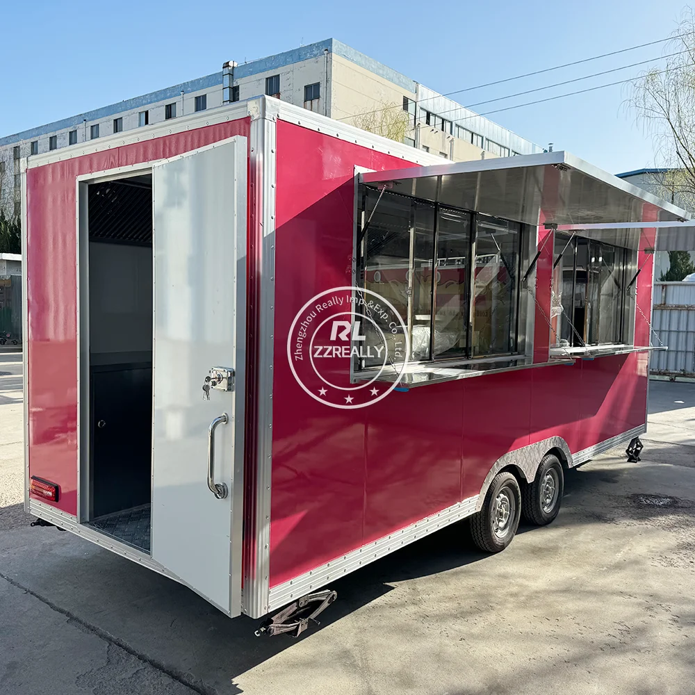 

Mobile Food Truck Pizza Snack Cart Customized Kitchen Equipments Concession Fast Food Trailer Street Coffee Kiosk