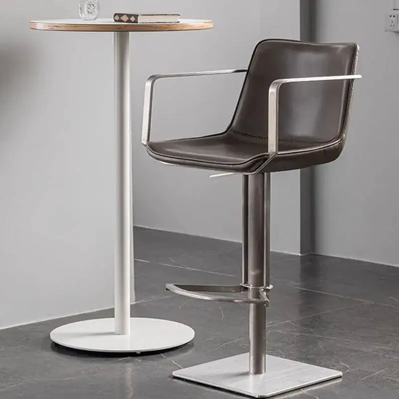 

Железный современный вращающийся и минималистичный барный стул для комнаты, барный обеденный стул, роскошная спинка, табурет на высоких ножках, шезлонг 라 grande의자, мебель AA