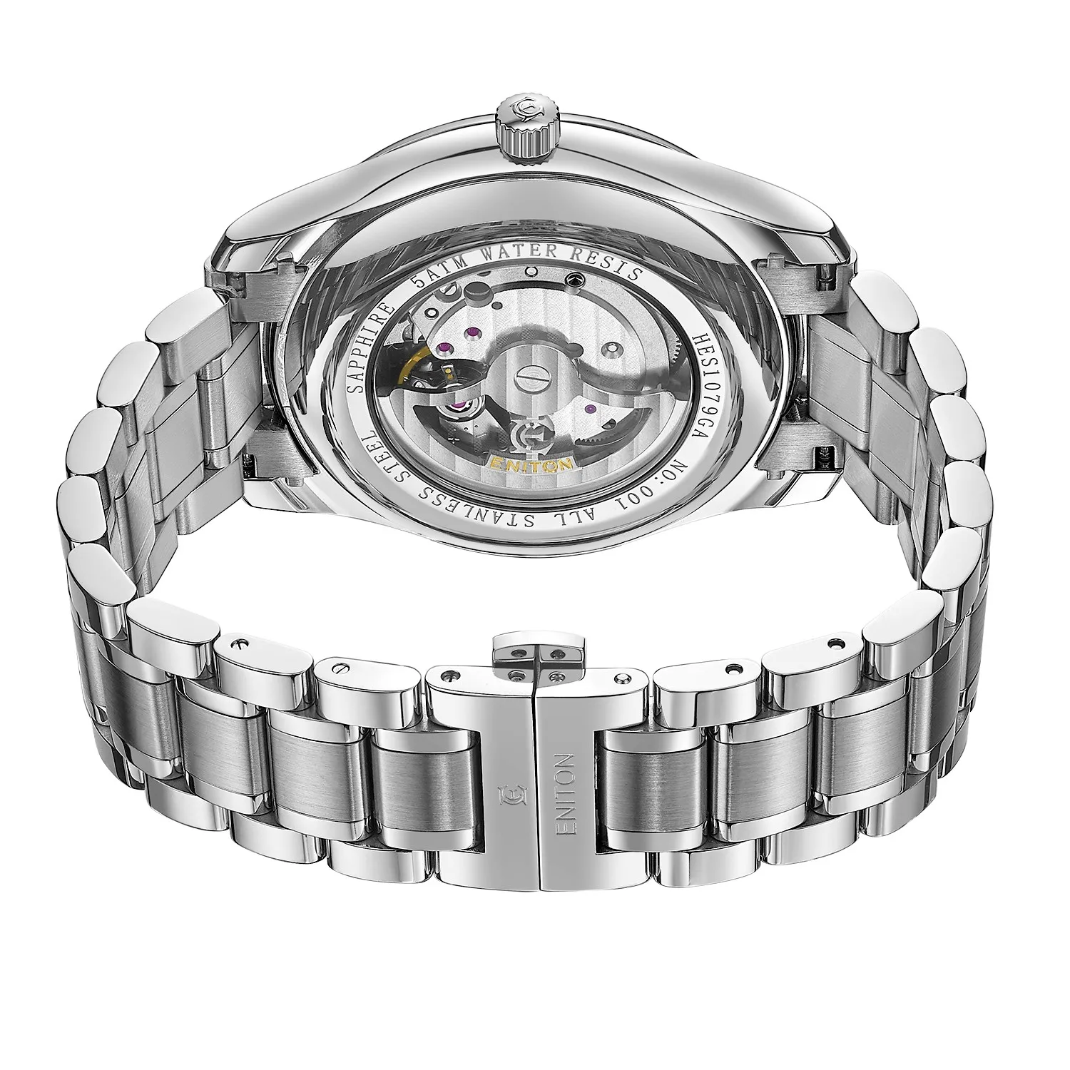 Eniton relógios de pulso mecânicos aço inoxidável 316l 8215 movimento relógio automático à prova dwaterproof água pulseira fecho homem relógios luxo