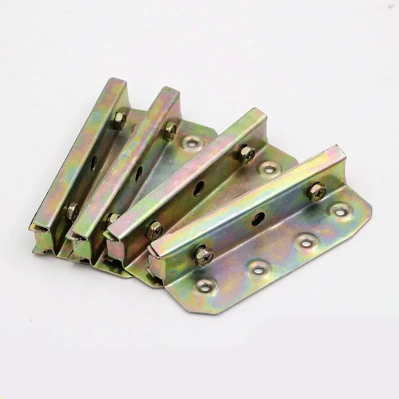 

4 шт., 5-дюймовая мебельная фурнитура, тяжелый металлический кронштейн для кровати, шарнирный крепеж, соединитель для деревянной доски для кровати, фиксированная угловая фурнитура