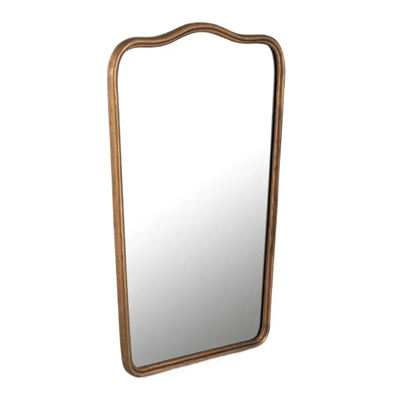 for Medieval wave top old gold decorative mirror simple retro atmosphere porch bathroom bedroom dressing makeup mirror