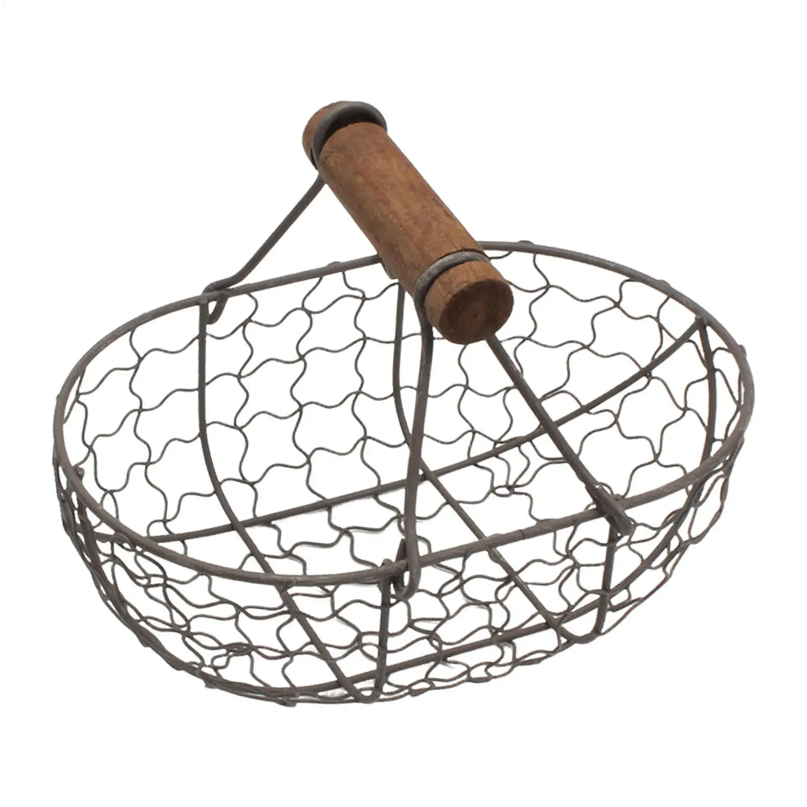 Egg Gathering Basket Wire Egg Basket Containers detachable Iron Handheld Basket Countryside Cooking Storage Basket for Kitchen