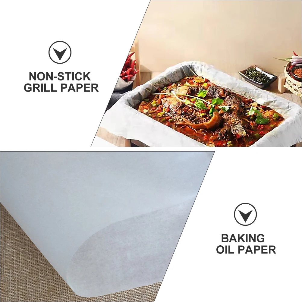 

50 Sheets High Temperature Resistant Silicone Oil Paper BBQ Grilled Fish Baking Non Stick Wrapper Safe Thermal Conductivity
