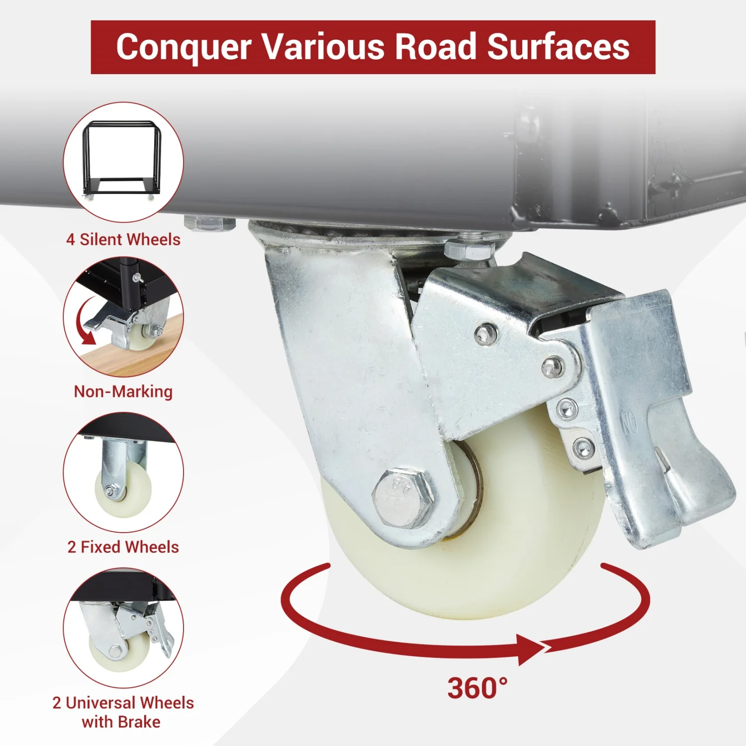 Drywall Cart Steel Panel Truck Platform Carts Table Cart with 1500 Lbs Capacity, Utility Tool Cart for Handling Wall Panel