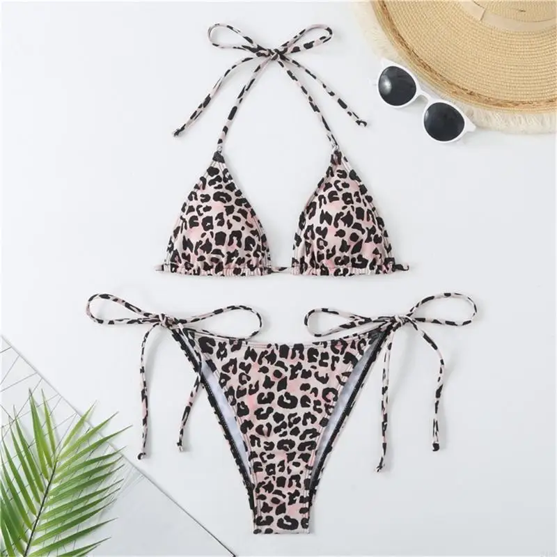 Phụ nữ Two Pcs Swimsuits Áo da báo in đồ bơi sành điệu lên bộ đồ tắm 24BD