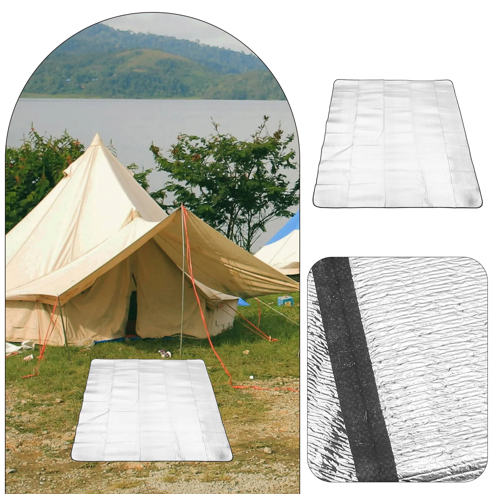 

Large 240x240cm Moisture-proof Pad Camping Picnic Blanket Beach Mat Outdoor Tent Mat Waterproof Lightweight Portable