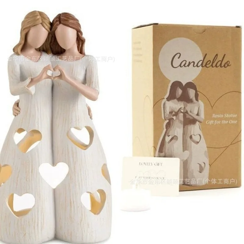 

Mother and Daughter Hug Sculpture Candle Holder, Perfect Mother‘s Day Gift & Home Decor Mother without light